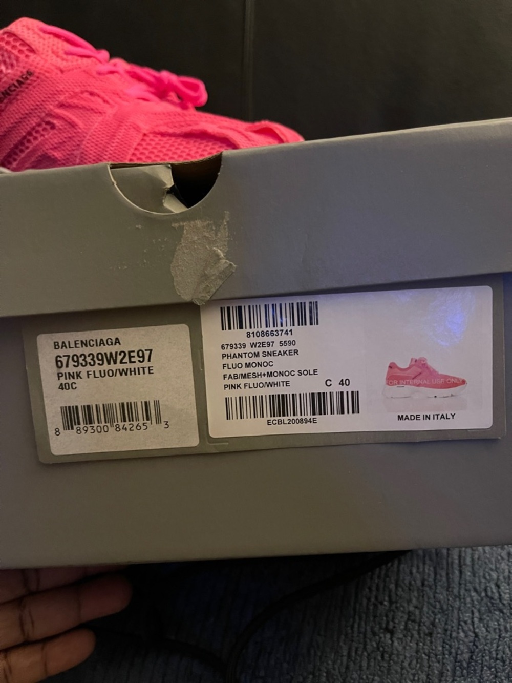 Balenciaga Women's Vibrant Pink Phantom Sneakers.Size 40 /10 US. NWB Dust Bag - Picture 7 of 17